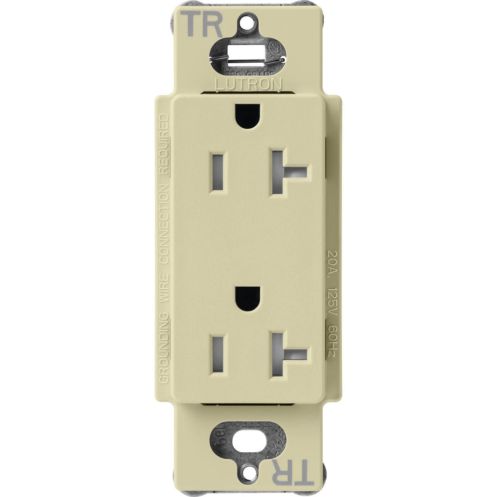 Lutron Claro 20A Tamper-Resistant Duplex Receptacle, Decorator-Style Outlet, Satin Finish, SCRS-20-TR-SA, Sage