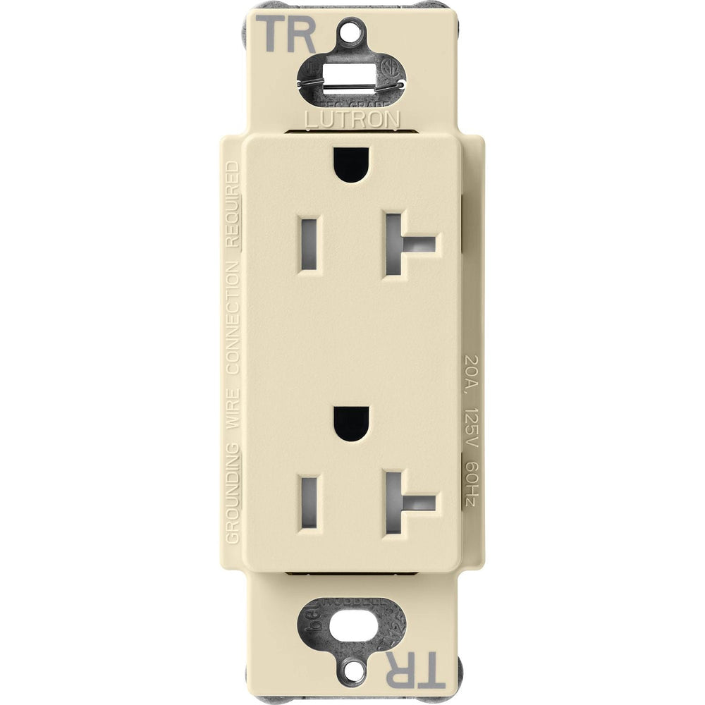 Lutron Claro 20A Tamper-Resistant Duplex Receptacle, Decorator-Style Outlet, Satin Finish, SCRS-20-TR-SD, Sand