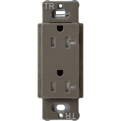 Lutron Claro 20A Tamper-Resistant Duplex Receptacle, Decorator-Style Outlet, Satin Finish, SCRS-20-TR-TF, Truffle