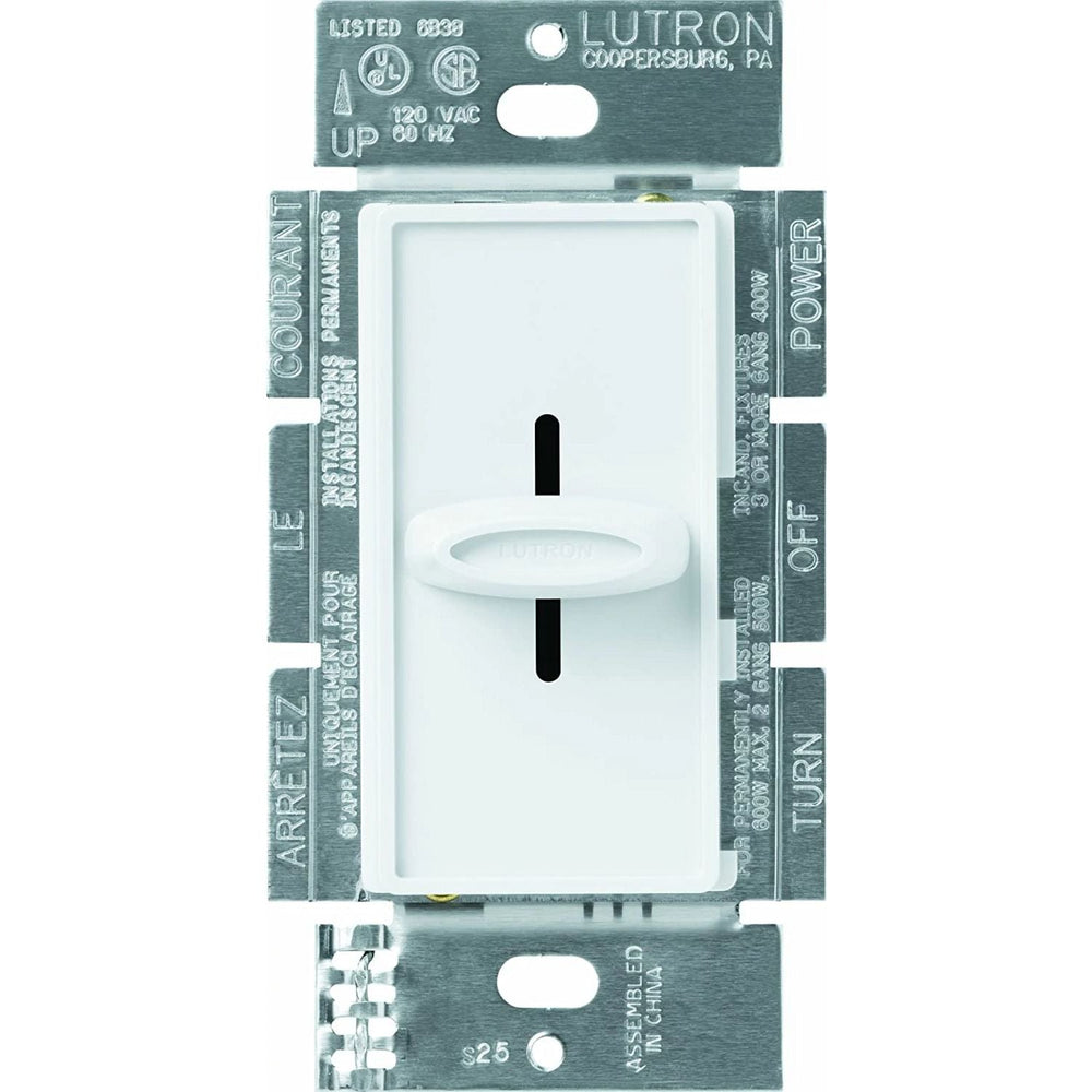 Lutron Skylark Slide-To-Off Variable Fan Speed Control, 5A, 120V, Single Pole, SFS-5EH-WH, White