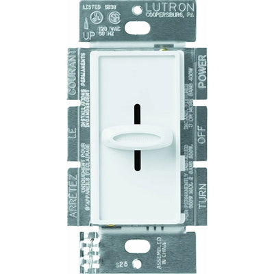 Lutron Skylark Slide-To-Off Variable Fan Speed Control, 5A, 120V, Single Pole, SFS-5EH-WH, White