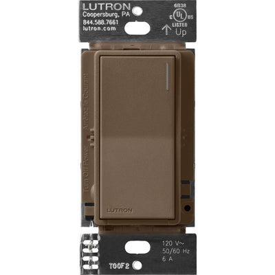 Lutron Sunnata On/Off Switch, 6A Lighting or 3A 1/10HP Motor, Single Pole/Multi-Location, ST-6ANS-EP, Espresso