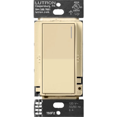 Lutron Sunnata On/Off Switch, 6A Lighting or 3A 1/10HP Motor, Single Pole/Multi-Location, ST-6ANS-IV, Ivory