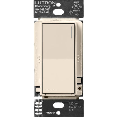 Lutron Sunnata On/Off Switch, 6A Lighting or 3A 1/10HP Motor, Single Pole/Multi-Location, ST-6ANS-LA, Light Almond