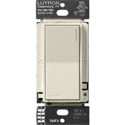 Lutron Sunnata On/Off Switch, 6A Lighting or 3A 1/10HP Motor, Single Pole/Multi-Location, ST-6ANS-PM, Pumice