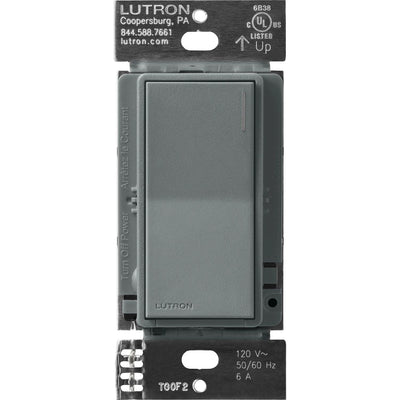 Lutron Sunnata On/Off Switch, 6A Lighting or 3A 1/10HP Motor, Single Pole/Multi-Location, ST-6ANS-SL, Slate