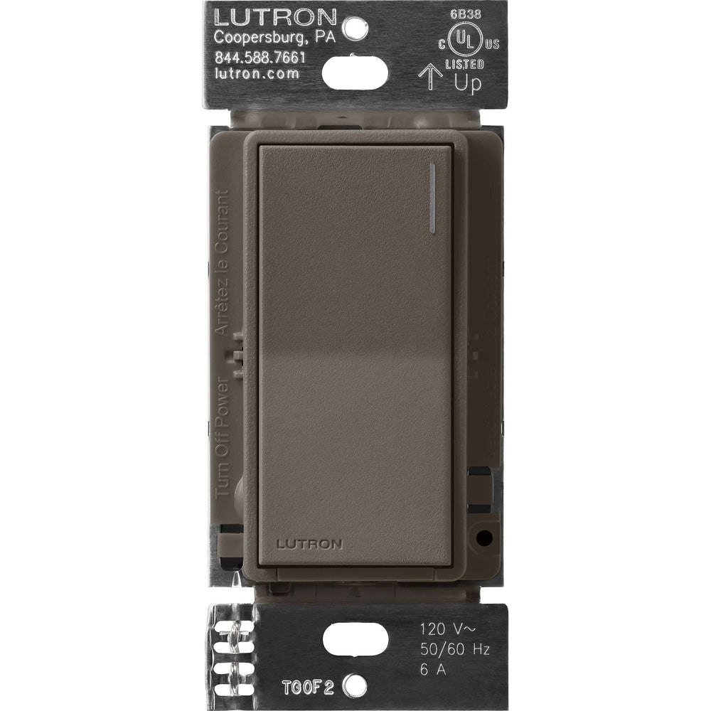 Lutron Sunnata On/Off Switch, 6A Lighting or 3A 1/10HP Motor, Single Pole/Multi-Location, ST-6ANS-TF, Truffle