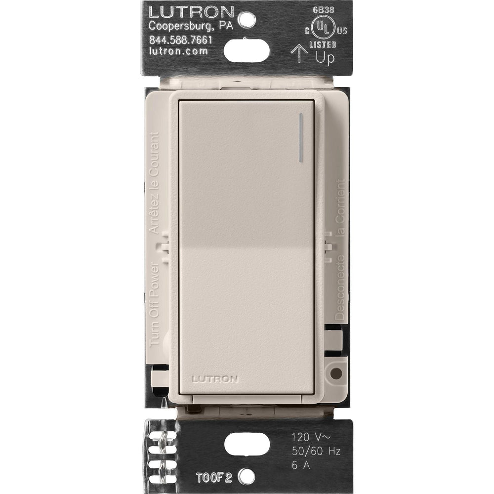 Lutron Sunnata On/Off Switch, 6A Lighting or 3A 1/10HP Motor, Single Pole/Multi-Location, ST-6ANS-TP, Taupe
