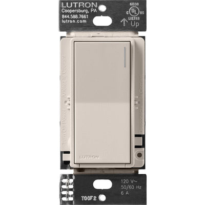 Lutron Sunnata On/Off Switch, 6A Lighting or 3A 1/10HP Motor, Single Pole/Multi-Location, ST-6ANS-TP, Taupe