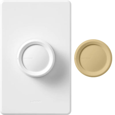 Lutron Rotary Fan Control, 5A, Includes 2 Rotate On/Off Knobs (1 WH, 1 IV), Fully Variable Fan, Single-Pole, 120V, FS-5FH-DK