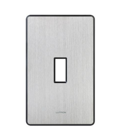 Lutron Fassada 1 Gang Wall Plate for Traditional Style Dimmers or Switches, Metal Finish, FW-1-SS, Stainless Steel