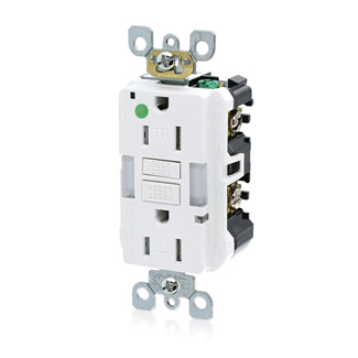Leviton GFNL1-HGW 15 A & 20 A Feed-Through 125 VAC GFCI Receptacle White