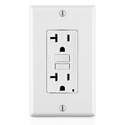 Leviton GFNT2-W 20 Amp, 125 Volt Receptacle/Outlet, 20 Amp Feed-Through, Self-test SmartlockPro Slim GFCI