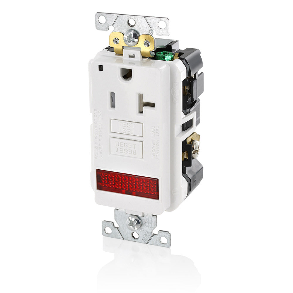 Leviton GFPL2-PLW 20 A 125 VAC GFCI Receptacle White