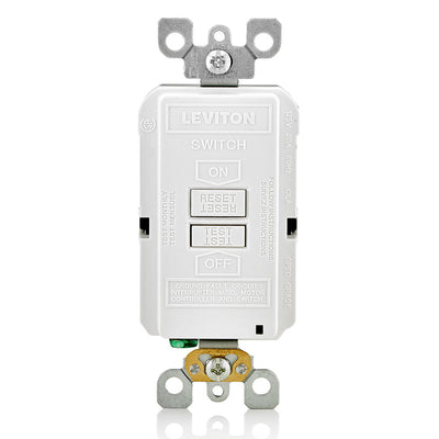 Leviton GFRBF-W White – 20 Amp Feed-Through, 125 Volt, Self-Test SmartlockPro® Blank Face GFCI Receptacle/Outlet