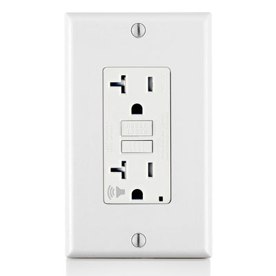Leviton GFTA2-W 20 Amp, 125 Volt Receptacle/Outlet, 20 Amp Feed-Through, Tamper-Resistant, Self-test SmartlockPro