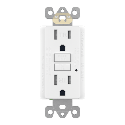 15A GFCI Tamper-Resistant Outlet, Self Testing, Self Grounding with LED Indicator Light