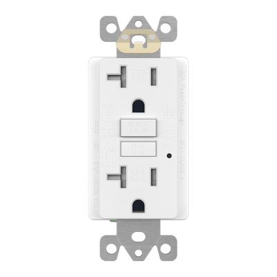 20A GFCI Tamper-Resistant Outlet, Self Testing, Self Grounding with LED Indicator Light