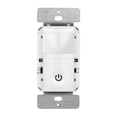 180° PIR Occupancy/Vacancy Motion Sensor Wall Switch, Secured Ground Wire Required, Single Pole