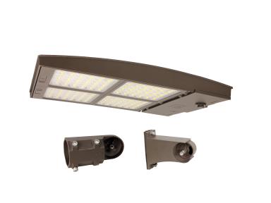 MaxLite M200UC3M-CSB2CR LED Outdoor Flood Area Light ,Watt 200W, Changeable Lens 3M, 120-277V, CCT 3000K/4000K/5000K, Bronze ,Flexible & Slipfitter Arms, C-Max Ready