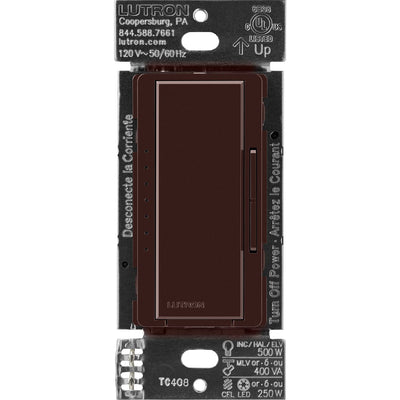 Lutron Maestro Dimmer Switch - LED+ Pro Max, 250W LED/ 500W ELV/ 400VA MLV, Neutral Optional, Single Pole/Multi Location, 120V, MA-PRO-BR, Brown