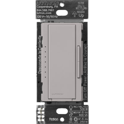 Lutron Maestro Dimmer Switch - LED+ Pro Max, 250W LED/ 500W ELV/ 400VA MLV, Neutral Optional, Single Pole/Multi Location, 120V, MA-PRO-GR, Gray