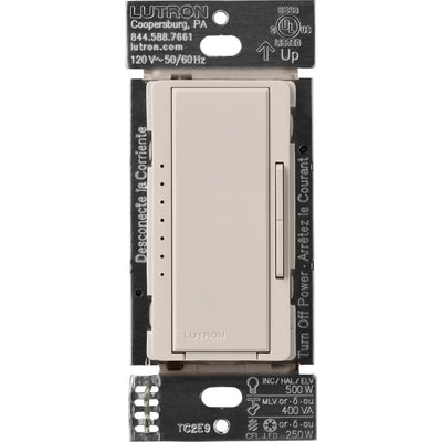 Lutron Maestro Dimmer Switch - LED+ Pro Max, 250W LED/ 500W ELV/ 400VA MLV, Neutral Optional, Single Pole/Multi Location, 120V, MA-PRO-TP, Taupe