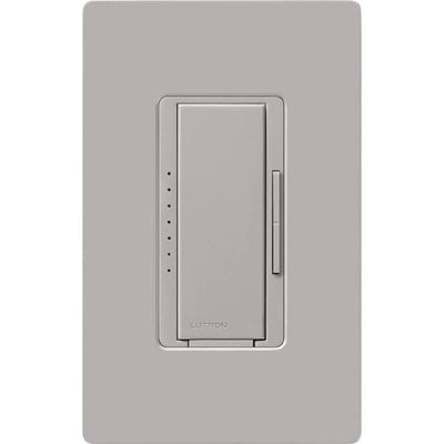 Lutron Maestro MLV Dimmer Switch, 800W (1000VA), Single-Pole/Multi-Location, No Neutral Required, 120V, MALV-1000-GR, Gray