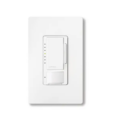 Lutron Vive Maestro 0–10V Occupancy/Vacancy Sensor Dimmer, 8A Switching, 50mA Sink, 120/277V, MRF2S-8SD010-WH, White