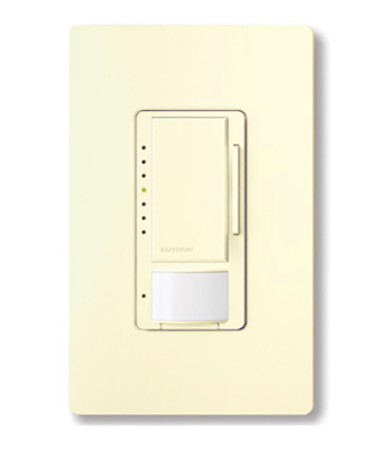 Lutron Vive Maestro 0–10V Vacancy Only Sensor Dimmer, 8A Switching, 50mA Sink, 120/277V, MRF2S-8SD010-AL, Almond