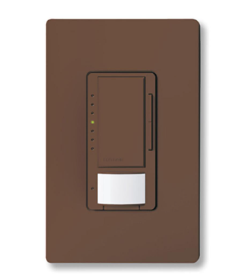 Lutron Vive Maestro 0–10V Vacancy Only Sensor Dimmer, 8A Switching, 50mA Sink, 120/277V, MRF2S-8SD010-BR, Brown