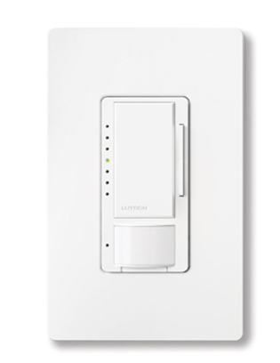 Lutron Vive Maestro 0–10V Vacancy Only Sensor Dimmer, 8A Switching, 50mA Sink, 120/277V, MRF2S-8SD010-WH, White