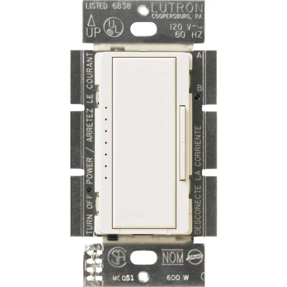 Lutron Maestro ELV Dimmer Switch, 600W, Single-Pole/Multi-Location, Neutral Required, 120V, MSCELV-600M-BI, Biscuit