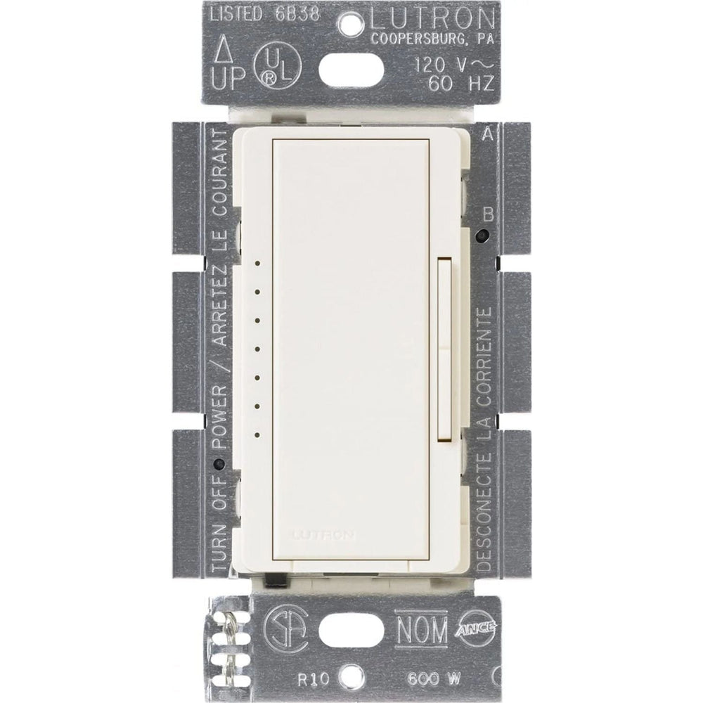 Lutron Maestro MLV Dimmer Switch, 450W (600VA), Single-Pole/Multi-Location, No Neutral Required, 120V, MSCLV-600M-BI-Biscuit