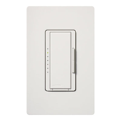 Lutron Maestro MLV Dimmer Switch, 800W (1000VA), Single-Pole/Multi-Location, No Neutral Required, 120V, MSCLV-1000M-SW, Snow White