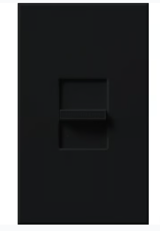 Lutron Nova Wall Plate Kit, Single-Gang, Fits 1 Small Nova/Nova T Control, No Fins Broken, Matte Finish, N-S-NFB-BL, Black