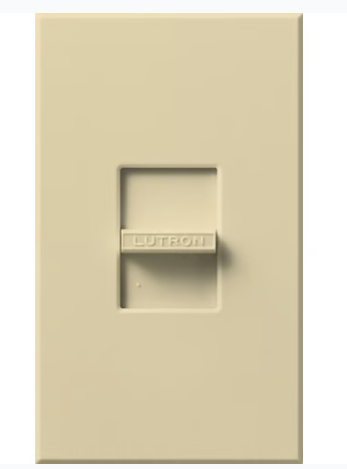 Lutron Nova Wall Plate Kit, Single-Gang, Fits 1 Small Nova/Nova T Control, No Fins Broken, Matte Finish, N-S-NFB-IV, Ivory