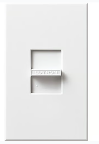 Lutron Nova Wall Plate Kit, Single-Gang, Fits 1 Small Nova/Nova T Control, No Fins Broken, Matte Finish, N-S-NFB-WH, White
