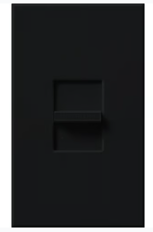Lutron Nova 3-Wire Dimmer Switch for Ballasts/LED Drivers 16A, Single-Pole, 120V, Small Control, Wall Plate Included, NF-10-BL, Black