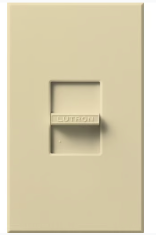 Lutron Nova 3-Wire Dimmer Switch for Ballasts/LED Drivers 16A, Single-Pole, 120V, Small Control, Wall Plate Included, NF-10-IV, Ivory