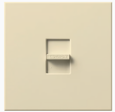 Lutron Nova 3-Wire Dimmer Switch for Ballasts/LED Drivers 8A, Single-Pole, 277V, Small Control, Wall Plate Included, NF-20-277BE, Beige
