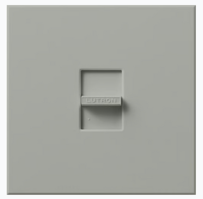 Lutron Nova 3-Wire Dimmer Switch for Ballasts/LED Drivers 8A, Single-Pole, 277V, Small Control, Wall Plate Included, NF-20-277GR, Gray
