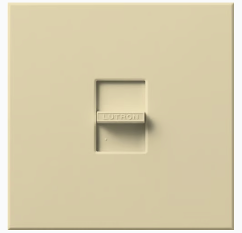 Lutron Nova 3-Wire Dimmer Switch for Ballasts/LED Drivers 8A, Single-Pole, 277V, Small Control, Wall Plate Included, NF-20-277IV, Ivory