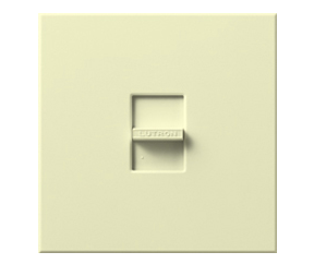 Lutron Nova 3-Wire Dimmer Switch for Ballasts/LED Drivers 15.3, Single-Pole, 120V, Small Control, Wall Plate Included, NF-30-AL, Almond
