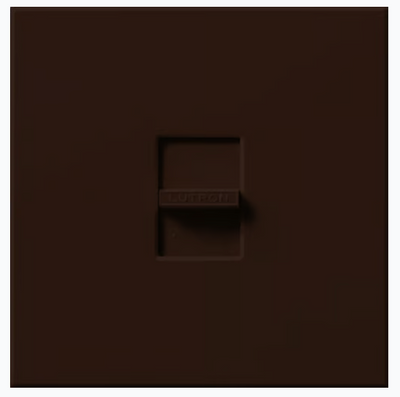 Lutron Nova Wall Plate Kit, Single-Gang, Fits 1 Large Nova/Nova T Control, No Fins Broken, Matte Finish, N-L-NFB-BR, Brown