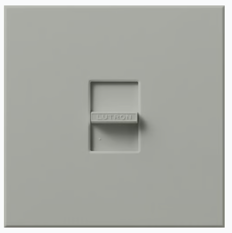 Lutron Nova 3-Wire Dimmer Switch for Ballasts/LED Drivers 15.3, Single-Pole, 120V, Small Control, Wall Plate Included, NF-30-GR, Gray