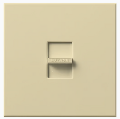 Lutron Nova 3-Wire Dimmer Switch for Ballasts/LED Drivers 10.2A, Single-Pole, 120V, Small Control, Wall Plate Included, NF-20-IV, Ivory