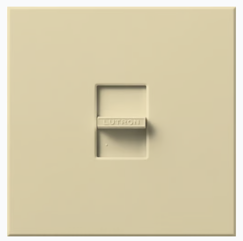 Lutron Nova Wall Plate Kit, Single-Gang, Fits 1 Large Nova/Nova T Control, No Fins Broken, Matte Finish, N-L-NFB-IV, Ivory