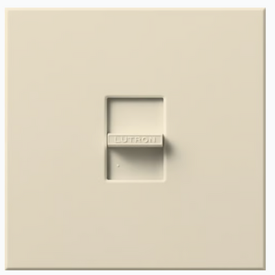 Lutron Nova 3-Wire Dimmer Switch for Ballasts/LED Drivers 15.3, Single-Pole, 120V, Small Control, Wall Plate Included, NF-30-LA, Light Almond