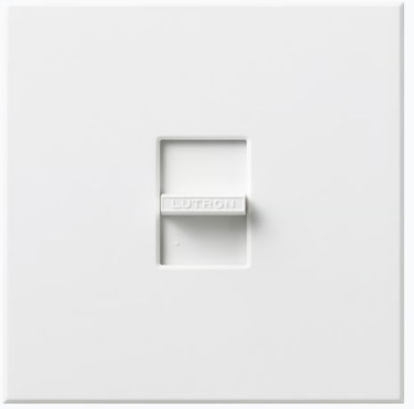 Lutron Nova Wall Plate Kit, Single-Gang, Fits 1 Large Nova/Nova T Control, No Fins Broken, Matte Finish, N-L-NFB-WH, White
